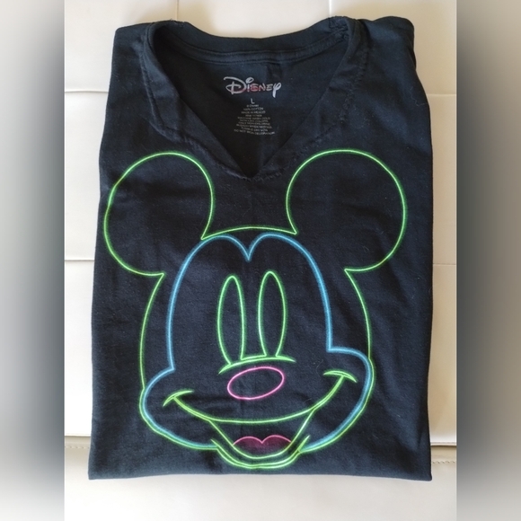 Disney Mickey Mouse Neon Look T shirt - Picture 3 of 8